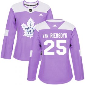 Wholesale Cheap Adidas Maple Leafs #25 James Van Riemsdyk Purple Authentic Fights Cancer Women\'s Stitched NHL Jersey