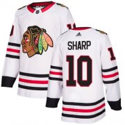 Wholesale Cheap Adidas Blackhawks #10 Patrick Sharp White Road Authentic Stitched NHL Jersey