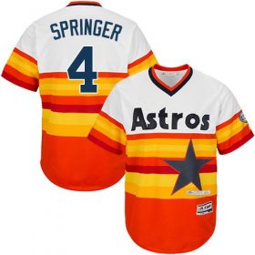 Wholesale Cheap Astros #4 George Springer White/Orange Cooperstown Stitched Youth MLB Jersey