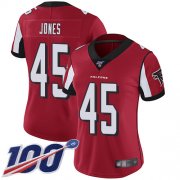 Wholesale Cheap Nike Falcons #45 Deion Jones Red Team Color Women's Stitched NFL 100th Season Vapor Limited Jersey