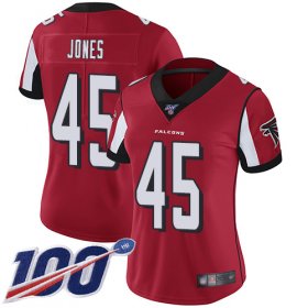 Wholesale Cheap Nike Falcons #45 Deion Jones Red Team Color Women\'s Stitched NFL 100th Season Vapor Limited Jersey