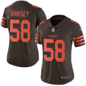Wholesale Cheap Nike Browns #58 Christian Kirksey Brown Women\'s Stitched NFL Limited Rush Jersey