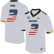 Wholesale Cheap Missouri Tigers 3 Drew Lock White USA Flag Nike College Football Jersey