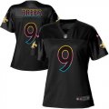 Wholesale Cheap Nike Saints #9 Drew Brees Black Women's NFL Fashion Game Jersey