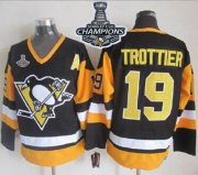 Wholesale Cheap Penguins #19 Bryan Trottier Black CCM Throwback 2017 Stanley Cup Finals Champions Stitched NHL Jersey