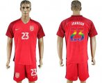Wholesale Cheap USA #23 Johnson Red Rainbow Soccer Country Jersey