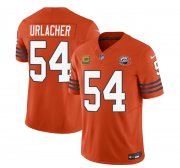 Men's Chicago Bears #54 Brian Urlacher Orange 2023 F.U.S.E. With 4-star C PatchThrowback Limited Football Stitched Game Jersey