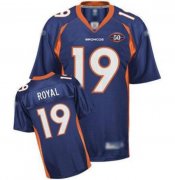 Wholesale Cheap Broncos #19 Eddie Royal Blue Team 50th Anniversary Patch Stitched NFL Jersey