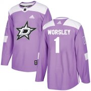 Wholesale Cheap Adidas Stars #1 Gump Worsley Purple Authentic Fights Cancer Stitched NHL Jersey