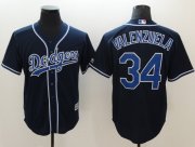Wholesale Cheap Dodgers #34 Fernando Valenzuela Navy Blue New Cool Base Stitched MLB Jersey