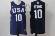 Wholesale Cheap 2016 Olympics Team USA Men's #10 Kyrie Irving Navy Blue Revolution 30 Swingman Basketball Jersey
