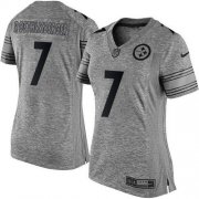 Wholesale Cheap Nike Steelers #7 Ben Roethlisberger Gray Women's Stitched NFL Limited Gridiron Gray Jersey