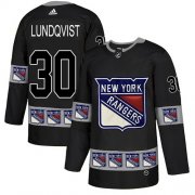Wholesale Cheap Adidas Rangers #30 Henrik Lundqvist Black Authentic Team Logo Fashion Stitched NHL Jersey