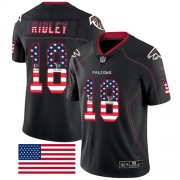 Wholesale Cheap Nike Falcons #18 Calvin Ridley Black Men's Stitched NFL Limited Rush USA Flag Jersey