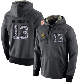 Wholesale Cheap NFL Men\'s Nike Cleveland Browns #13 Odell Beckham Jr Stitched Black Anthracite Salute to Service Player Performance Hoodie