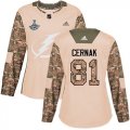 Cheap Adidas Lightning #81 Erik Cernak Camo Authentic 2017 Veterans Day Women's 2020 Stanley Cup Champions Stitched NHL Jersey