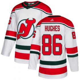 Wholesale Cheap Adidas Devils #86 Jack Hughes White Alternate Authentic Stitched NHL Jersey