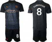 Wholesale Cheap Men 2020-2021 club Manchester City away 8 black Soccer Jerseys