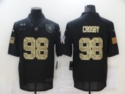 Wholesale Cheap Men's Las Vegas Raiders #98 Maxx Crosby Black Camo 2020 Salute To Service Stitched NFL Nike Limited Jersey