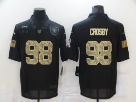 Wholesale Cheap Men\'s Las Vegas Raiders #98 Maxx Crosby Black Camo 2020 Salute To Service Stitched NFL Nike Limited Jersey