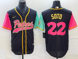 Wholesale Cheap Men's San Diego Padres #22 Juan Soto Black NEW 2023 City Connect Cool Base Stitched Jersey 1