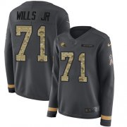 Wholesale Cheap Nike Browns #71 Jedrick Wills JR Anthracite Salute to Service Women's Stitched NFL Limited Therma Long Sleeve Jersey