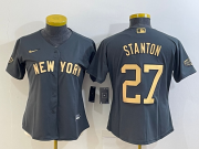 Wholesale Cheap Women's New York Yankees #27 Giancarlo Stanton Grey 2022 All Star Stitched Cool Base Nike Jersey