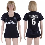 Wholesale Cheap Women's Paris Saint-Germain #6 Verratti Sec Away Soccer Club Jersey