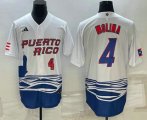 Cheap Men's Puerto Rico Baseball #4 Carlos Correa Number 2023 White World Baseball Classic Stitched Jerseys