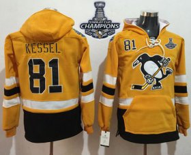Wholesale Cheap Penguins #81 Phil Kessel Gold Sawyer Hooded Sweatshirt 2017 Stadium Series Stanley Cup Finals Champions Stitched NHL Jersey