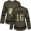 Wholesale Cheap Adidas Flyers #16 Bobby Clarke Green Salute to Service Women's Stitched NHL Jersey