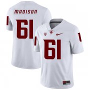Wholesale Cheap Washington State Cougars 61 Cole Madison White College Football Jersey