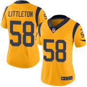 Wholesale Cheap Nike Rams #58 Cory Littleton Gold Women's Stitched NFL Limited Rush Jersey