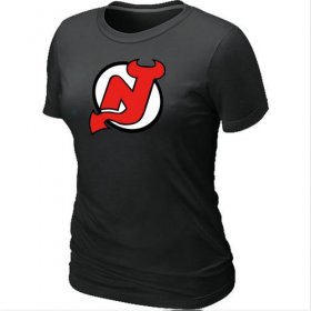 Wholesale Cheap Women\'s NHL New Jersey Devils Big & Tall Logo T-Shirt Black