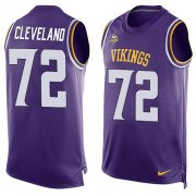 Wholesale Cheap Nike Vikings #72 Ezra Cleveland Purple Team Color Men's Stitched NFL Limited Tank Top Jersey