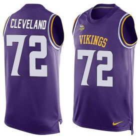 Wholesale Cheap Nike Vikings #72 Ezra Cleveland Purple Team Color Men\'s Stitched NFL Limited Tank Top Jersey