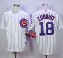 Wholesale Cheap Cubs #18 Ben Zobrist White Cool Base Stitched MLB Jersey