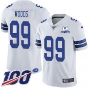 Wholesale Cheap Nike Cowboys #99 Antwaun Woods White Men's Stitched With Established In 1960 Patch NFL 100th Season Vapor Untouchable Limited Jersey