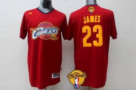 Wholesale Cheap Men\'s Cleveland Cavaliers #23 LeBron James 2015 The Finals New Red Short-Sleeved Jersey