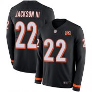 Wholesale Cheap Nike Bengals #22 William Jackson III Black Team Color Men's Stitched NFL Limited Therma Long Sleeve Jersey