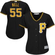Wholesale Cheap Pirates #55 Josh Bell Black Alternate Women's Stitched MLB Jersey