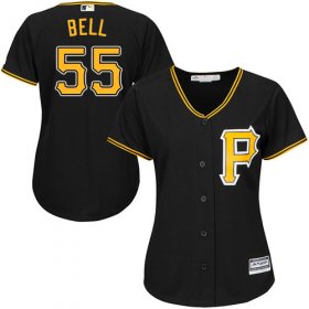 Wholesale Cheap Pirates #55 Josh Bell Black Alternate Women\'s Stitched MLB Jersey