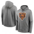 Cheap Men's Chicago Bears Heather Gray Primary Logo Long Sleeve Hoodie T-Shirt