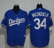 Wholesale Cheap Dodgers #34 Fernando Valenzuela Blue New Cool Base 2018 World Series Stitched MLB Jersey