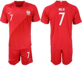 Wholesale Cheap Poland #7 Milik Away Soccer Country Jersey