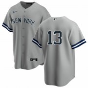 Wholesale Cheap New York Yankees #13 Joey Gallo Men's Nike Gray Road MLB Jersey - No Name