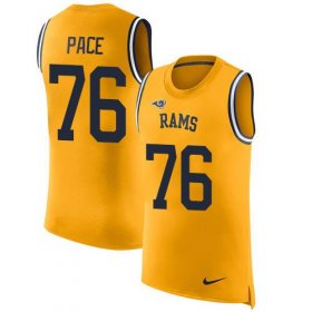 Wholesale Cheap Nike Rams #76 Orlando Pace Gold Men\'s Stitched NFL Limited Rush Tank Top Jersey