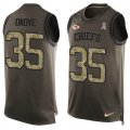 Wholesale Cheap Nike Chiefs #35 Christian Okoye Green Men's Stitched NFL Limited Salute To Service Tank Top Jersey