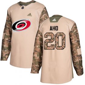 Wholesale Cheap Adidas Hurricanes #20 Sebastian Aho Camo Authentic 2017 Veterans Day Stitched NHL Jersey