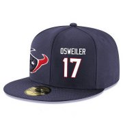 Wholesale Cheap Houston Texans #17 Brock Osweiler Snapback Cap NFL Player Navy Blue with White Number Stitched Hat